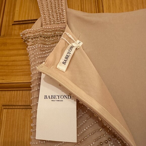 Babeyond Graceful Gradient Bead Fringe Champagne Gold Flapper - Picture 4 of 6